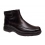 Ghete barbati casual din piele naturala cu fermoar, imblanite, Negru GKR GKR77N